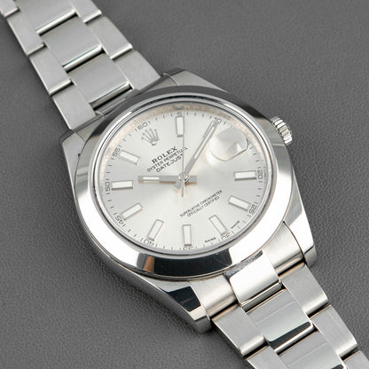 Rolex Datejust II 116300 Smooth Bezel Silver Dial 41mm
