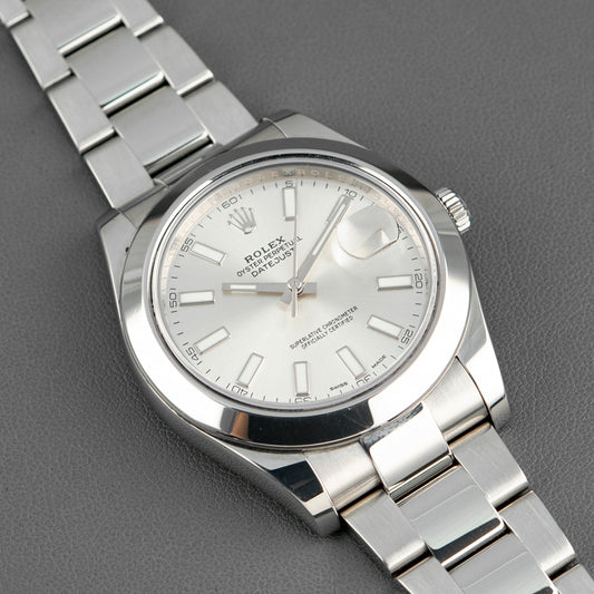 Rolex Datejust II 116300 Smooth Bezel Silver Dial 41mm