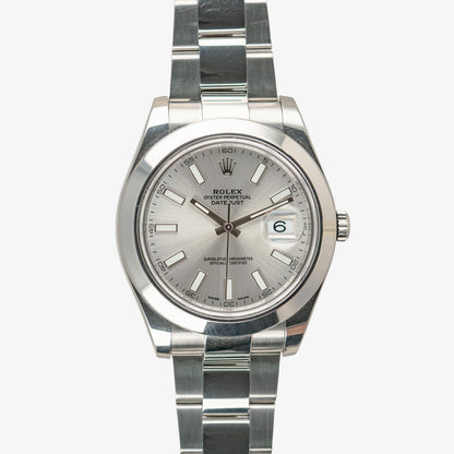 Rolex Datejust II 116300 Smooth Bezel Silver Dial 41mm