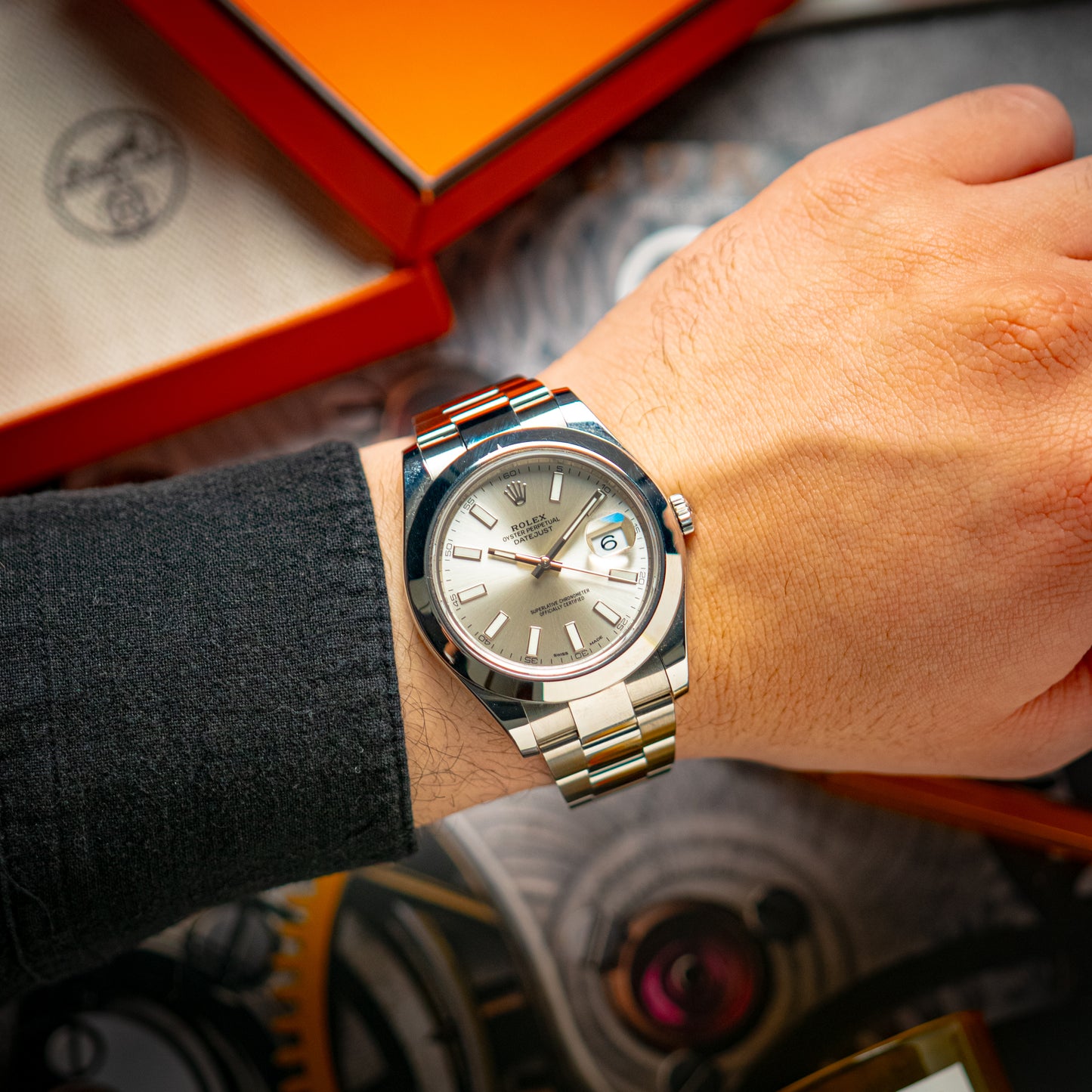 Rolex Datejust II 116300 Smooth Bezel Silver Dial 41mm