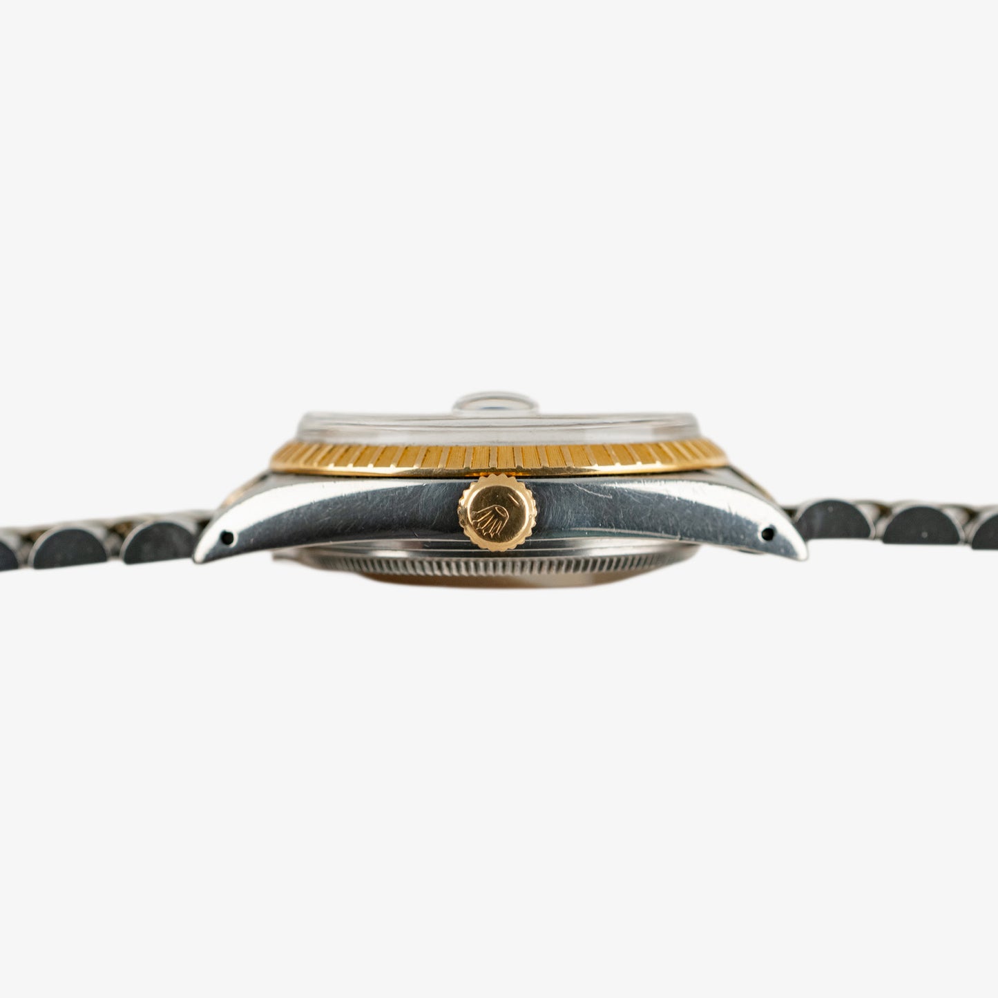 Rolex Oyster Perpetual Date 15053 Two-Tone White Roman Dial 34mm