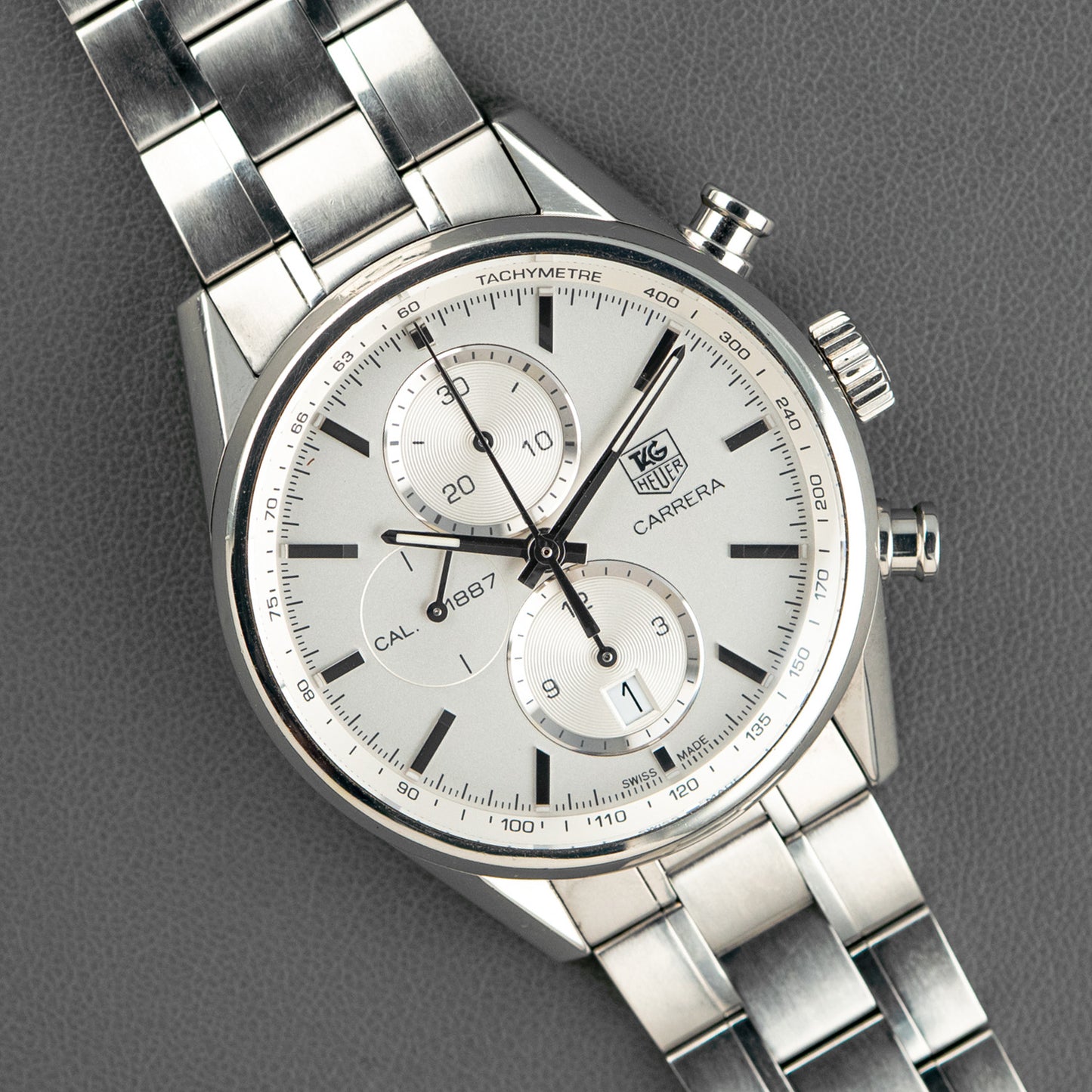 TAG Heuer Carrera Calibre 1887 Chronograph Silver Dial 41mm
