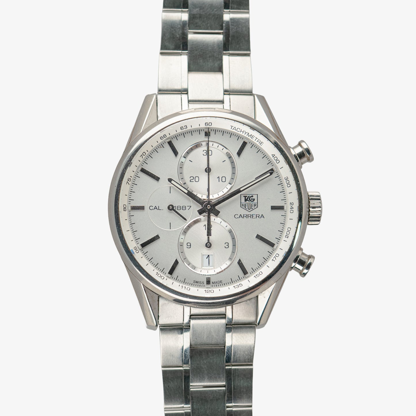 TAG Heuer Carrera Calibre 1887 Chronograph Silver Dial 41mm