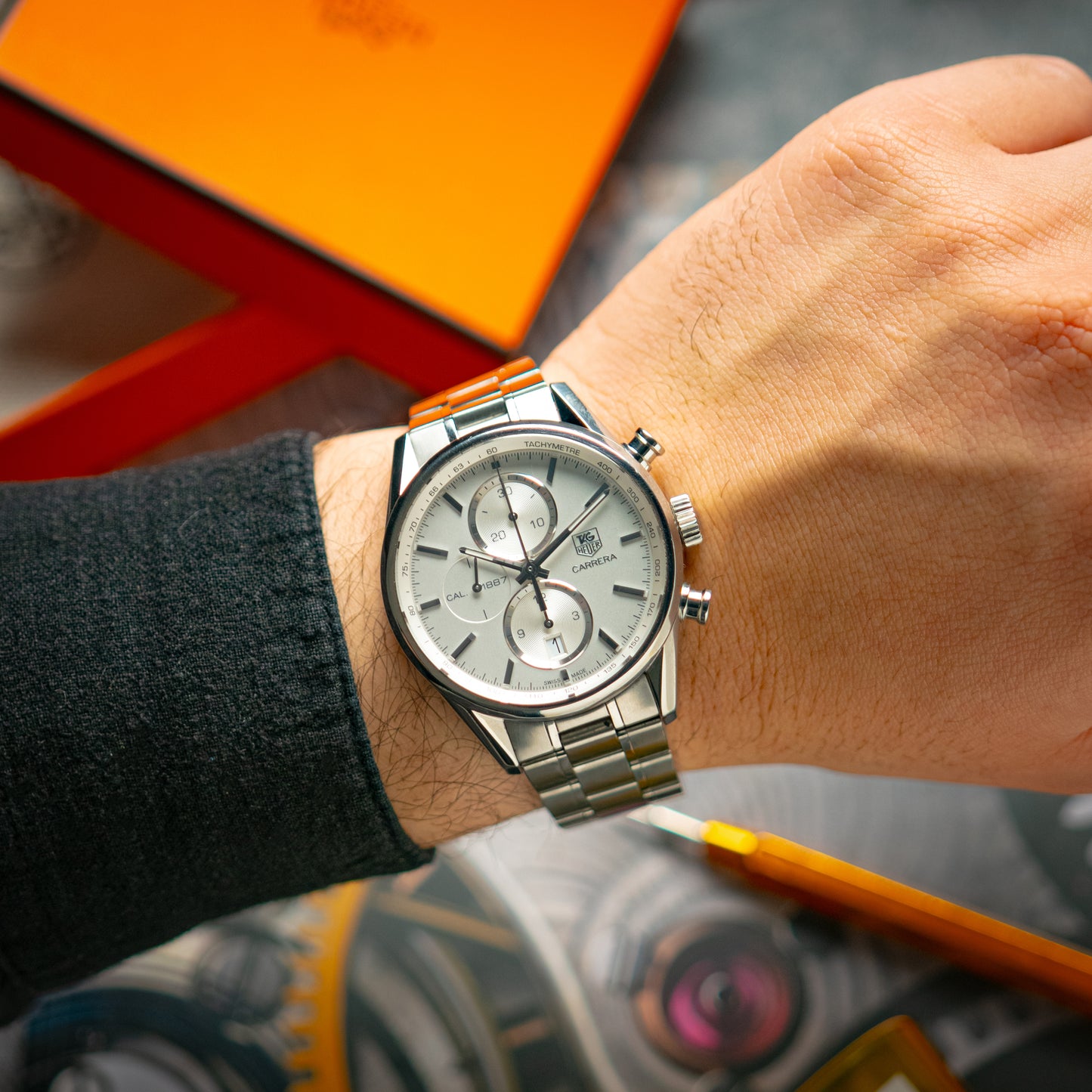 TAG Heuer Carrera Calibre 1887 Chronograph Silver Dial 41mm
