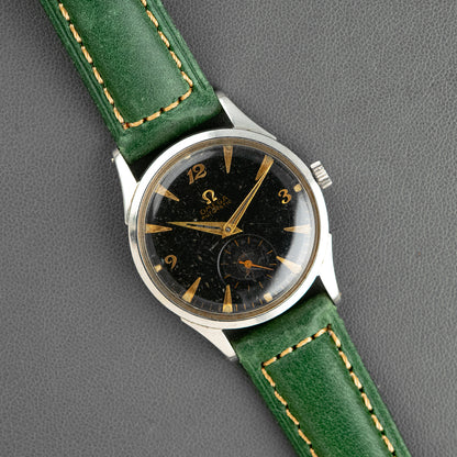 Omega Automatic 2635 Black Gilt Dial Vintage 33mm