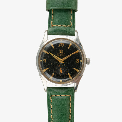Omega Automatic 2635 Black Gilt Dial Vintage 33mm