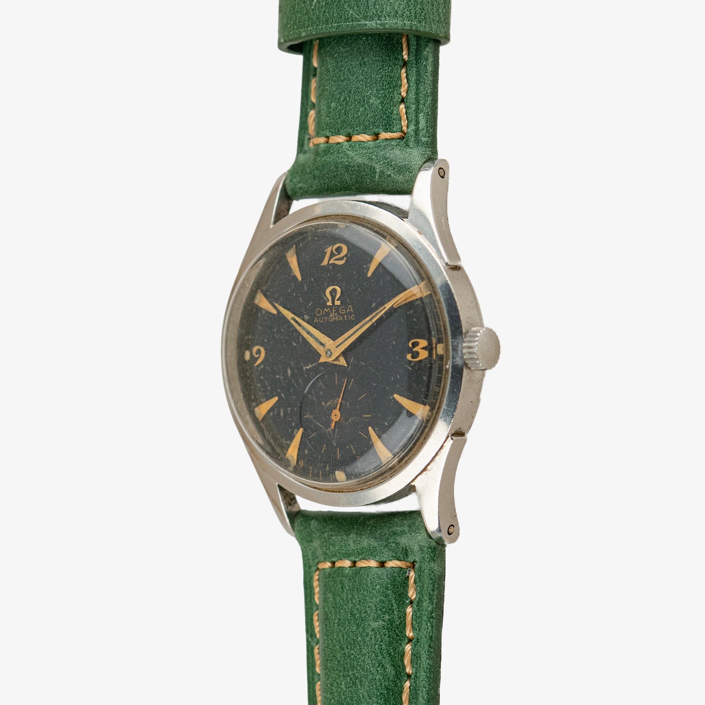 Omega Automatic 2635 Black Gilt Dial Vintage 33mm