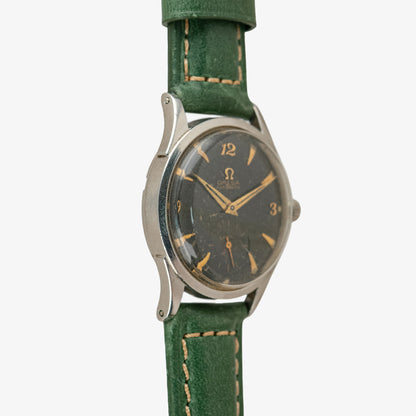 Omega Automatic 2635 Black Gilt Dial Vintage 33mm