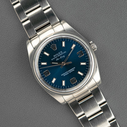 Rolex Air-King 114200 Smooth Bezel Blue Dial 34mm