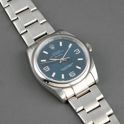 Rolex Air-King 114200 Smooth Bezel Blue Dial 34mm