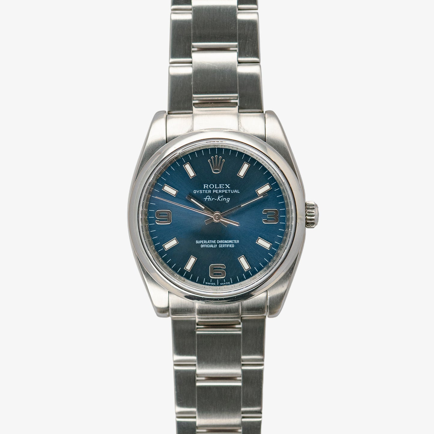 Rolex Air-King 114200 Smooth Bezel Blue Dial 34mm