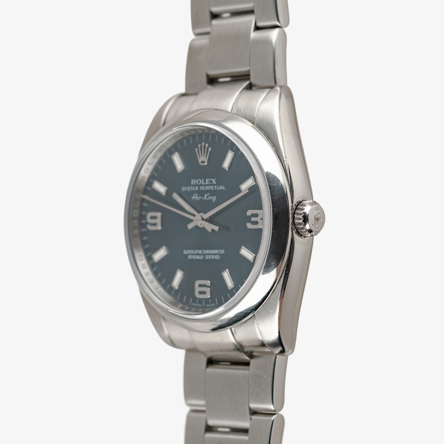 Rolex Air-King 114200 Smooth Bezel Blue Dial 34mm