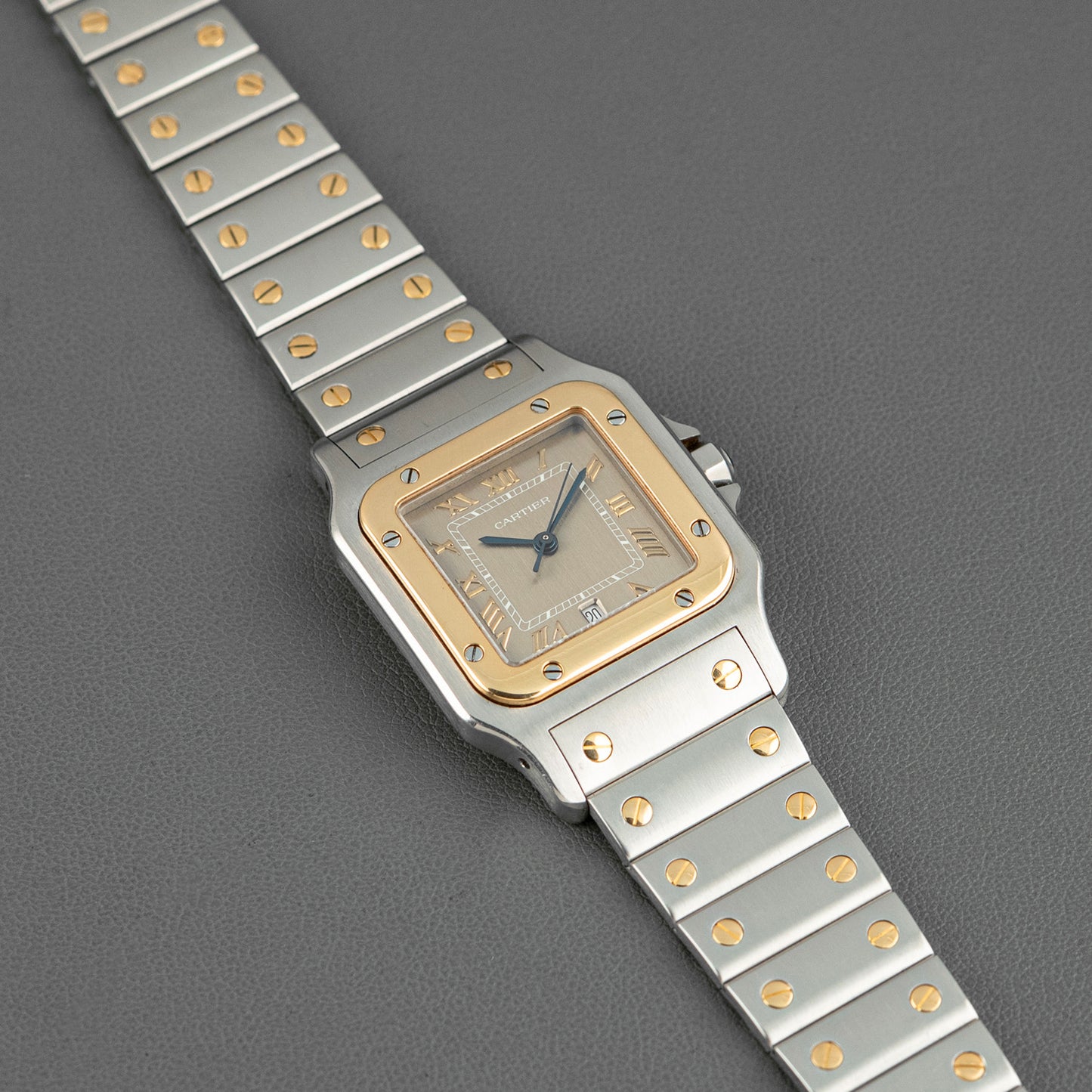 Cartier Santos Galbée Quartz Two Tone Grey Dial 29mm