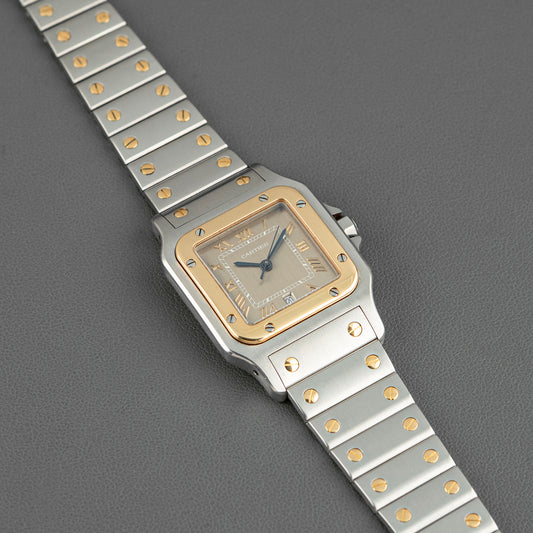 Cartier Santos Galbée Quartz Two Tone Grey Dial 29mm