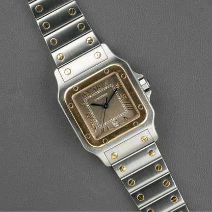 Cartier Santos Galbée Quartz Two Tone Grey Dial 29mm