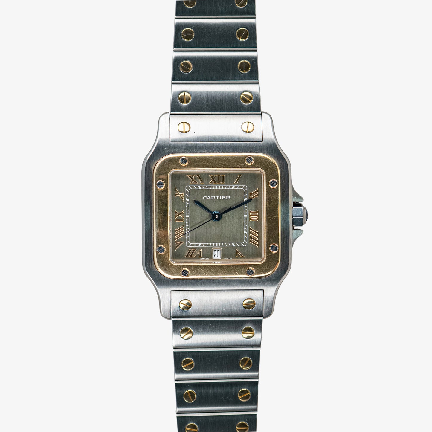 Cartier Santos Galbée Quartz Two Tone Grey Dial 29mm