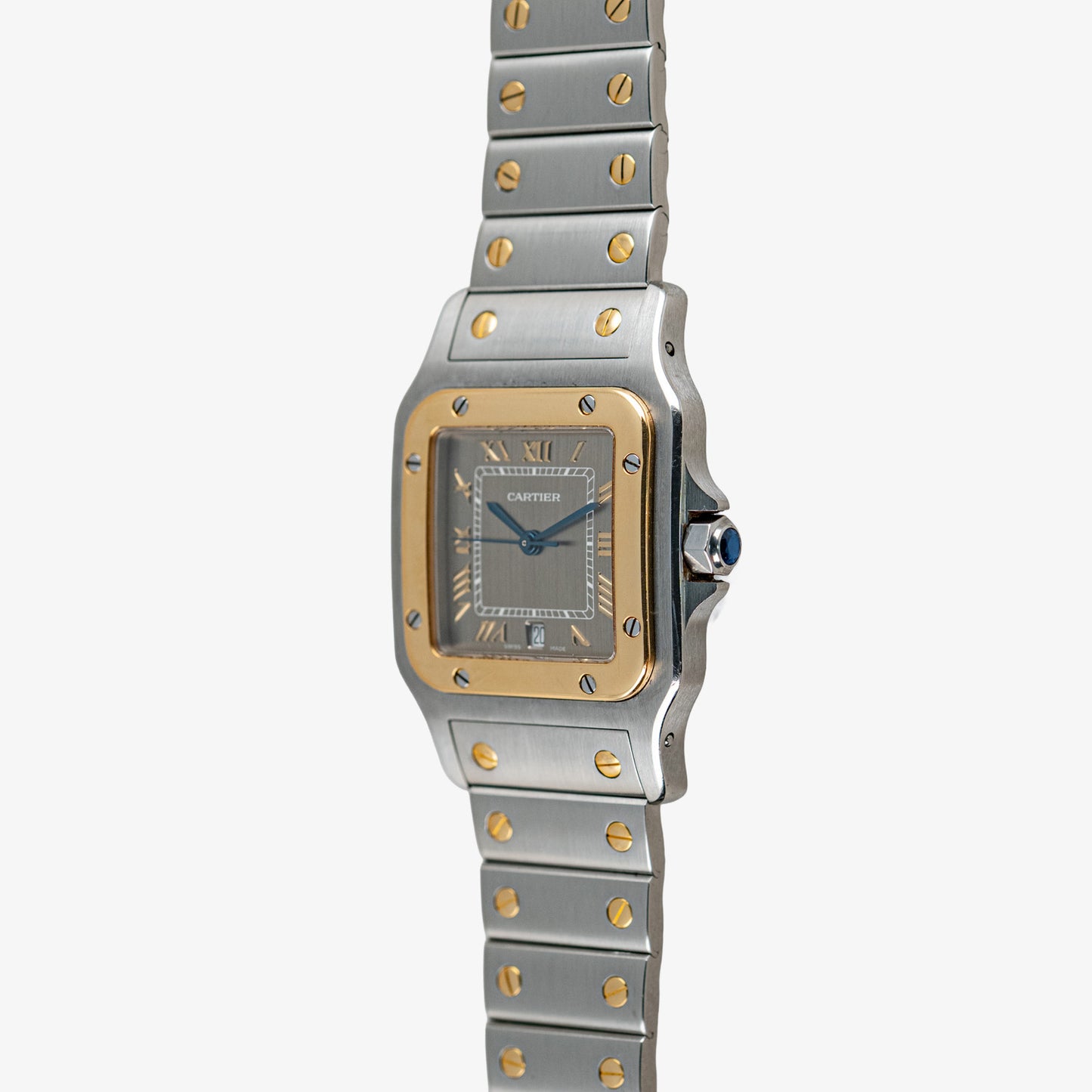 Cartier Santos Galbée Quartz Two Tone Grey Dial 29mm