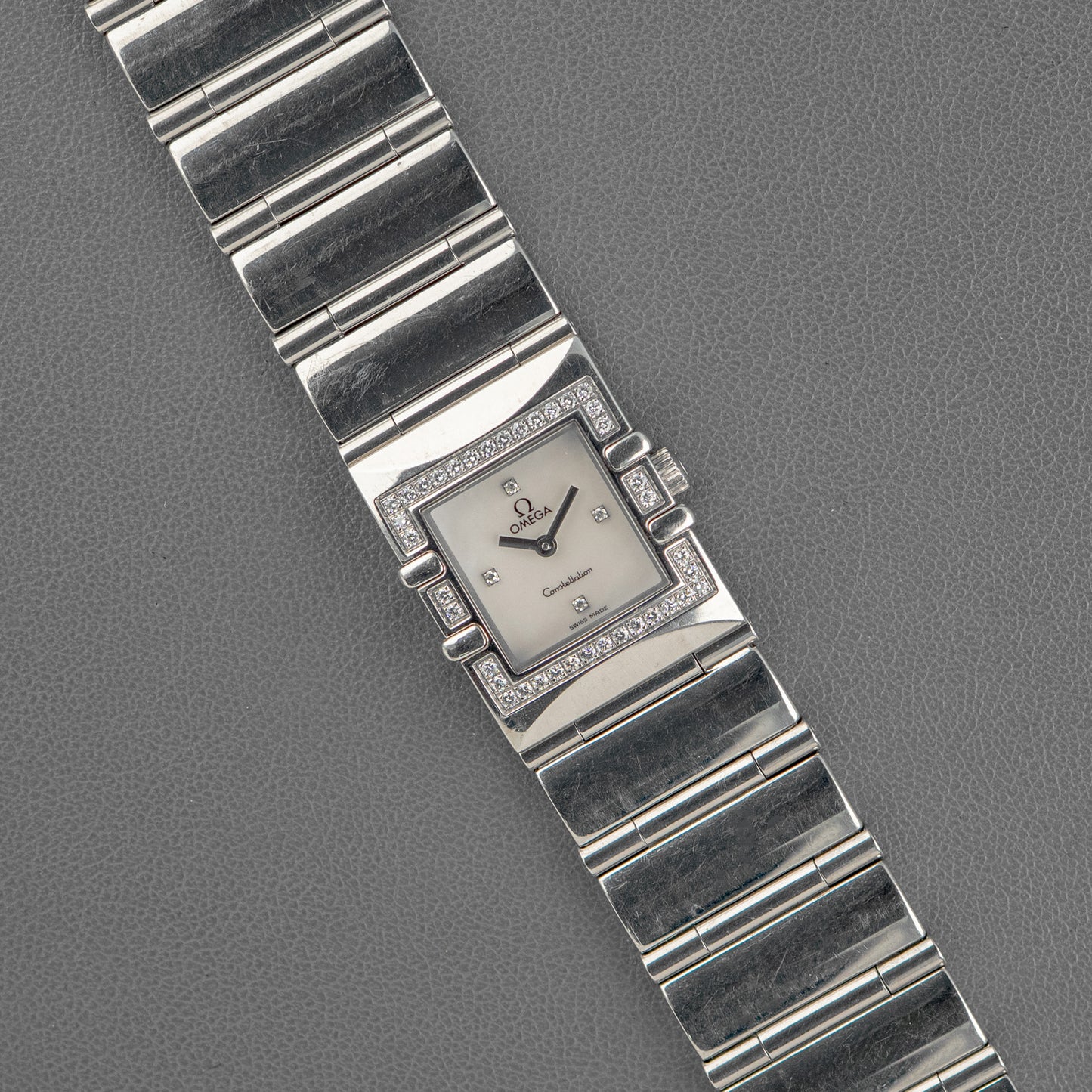 Omega Constellation Quadra Mother of Pearl Diamonds 20mm