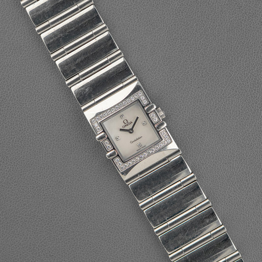 Omega Constellation Quadra Mother of Pearl Diamonds 20mm