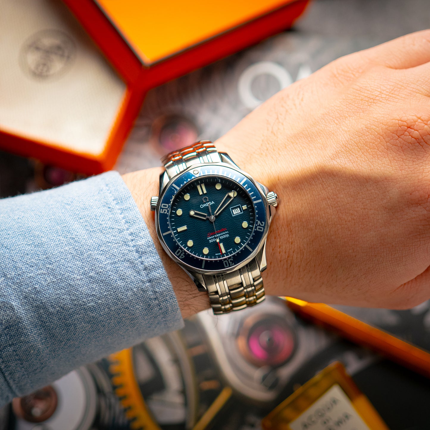 Omega Seamaster Diver 300M 2221.80.00 Quartz Blue Dial 41mm