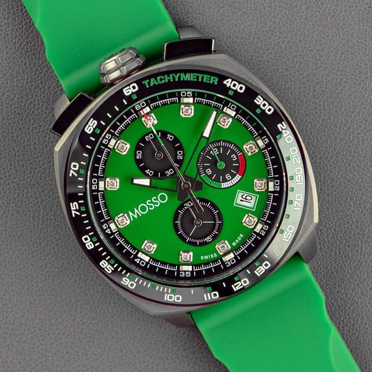 Mosso Italia Chronograph Green Dial Rubber 44mm