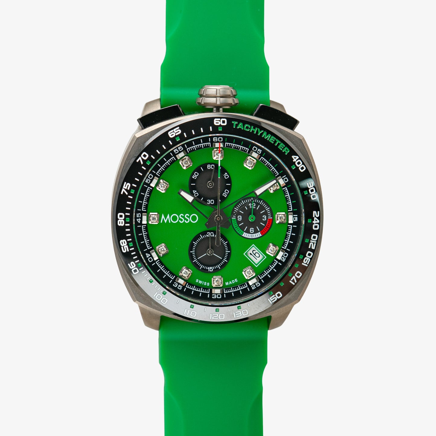Mosso Italia Chronograph Green Dial Rubber 44mm