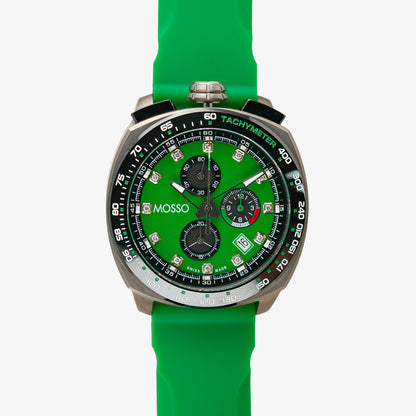 Mosso Italia Chronograph Green Dial Rubber 44mm