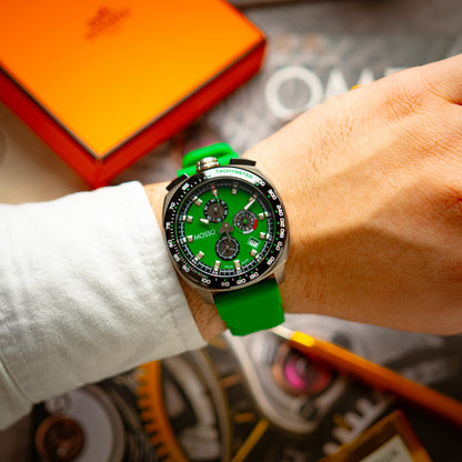 Mosso Italia Chronograph Green Dial Rubber 44mm