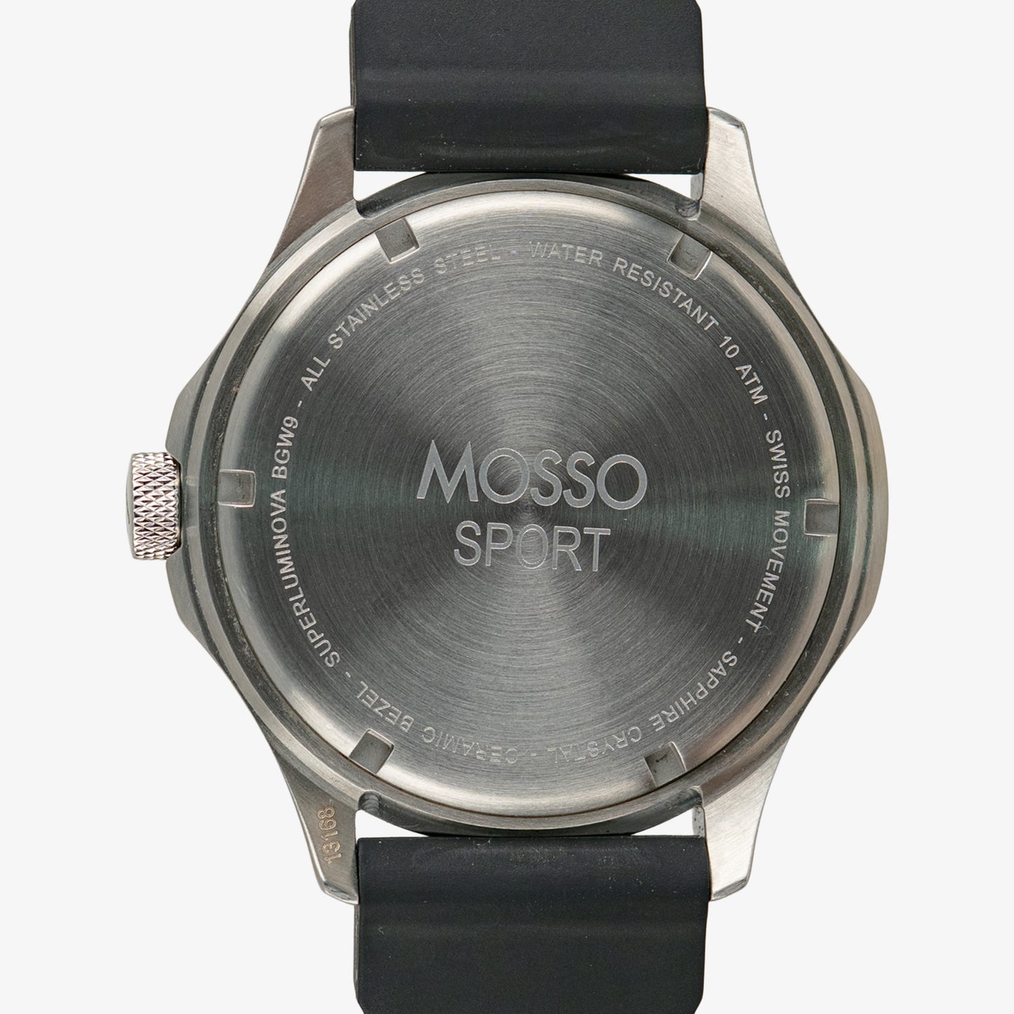 Mosso Sport Black Dial Blue Bezel Rubber 43mm
