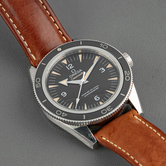 Omega Seamaster 300 Black Dial Leather Strap 41mm