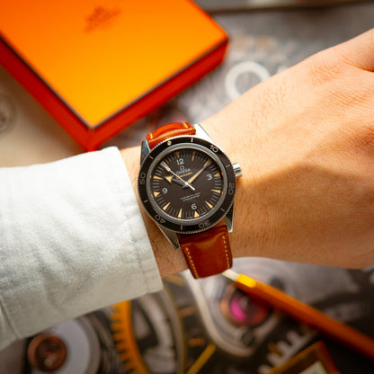 Omega Seamaster 300 Black Dial Leather Strap 41mm