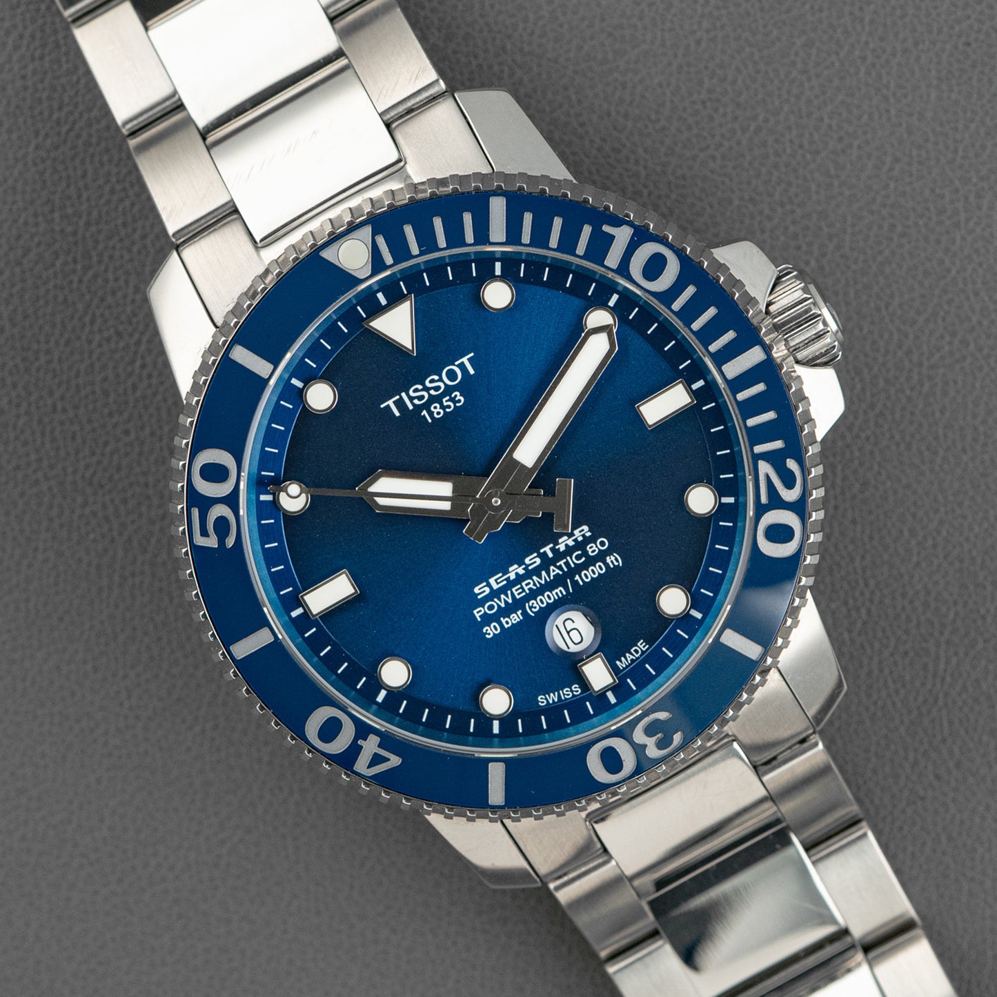 Tissot Seastar 1000 Powermatic 80 Blue Dial Steel 43mm
