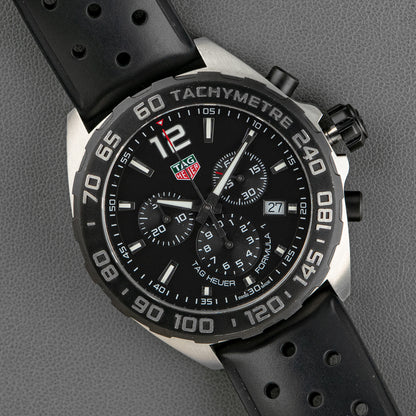 TAG Heuer Formula 1 Chronograph Black Dial Rubber 43mm