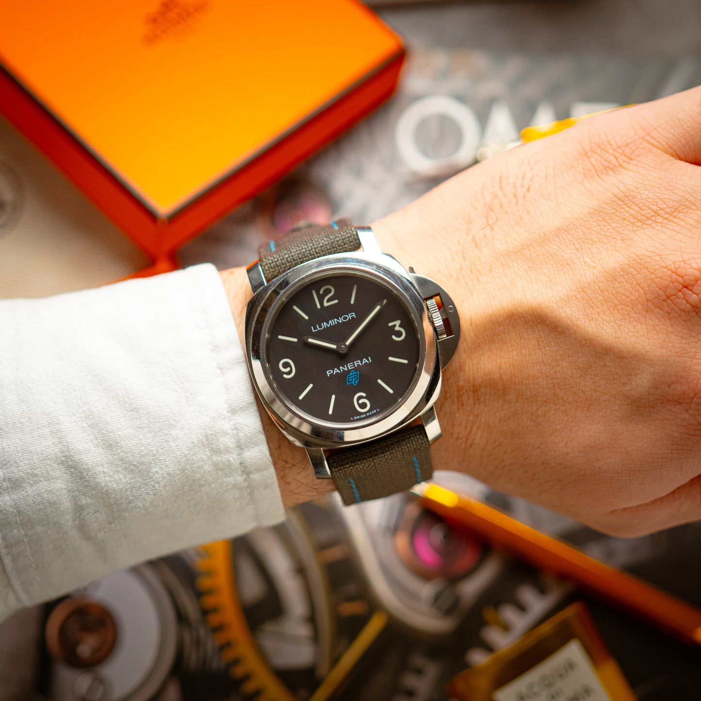 Panerai Luminor Logo PAM 774 Black Dial Fabric 44mm