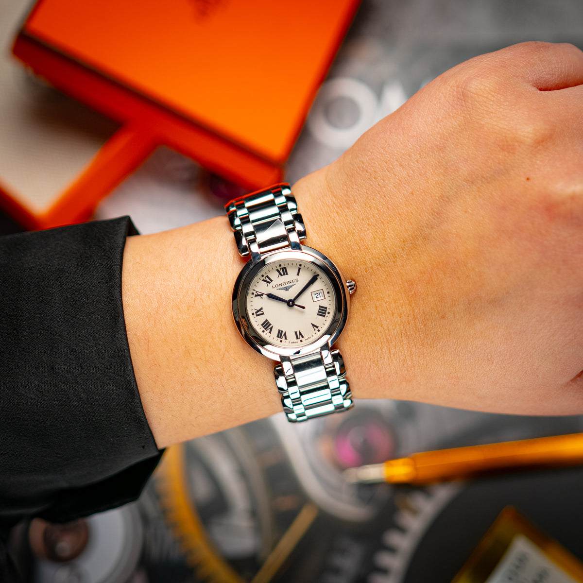 Longines PrimaLuna Quartz Silver Dial Date 30mm