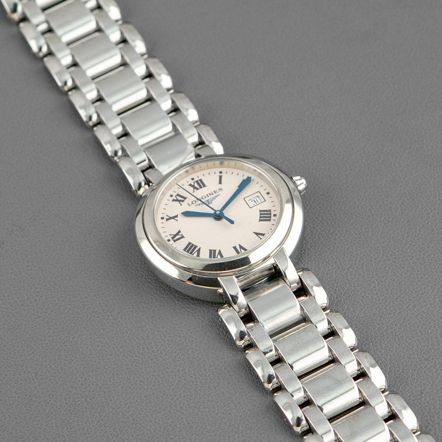 Longines PrimaLuna Quartz Silver Dial Date 30mm