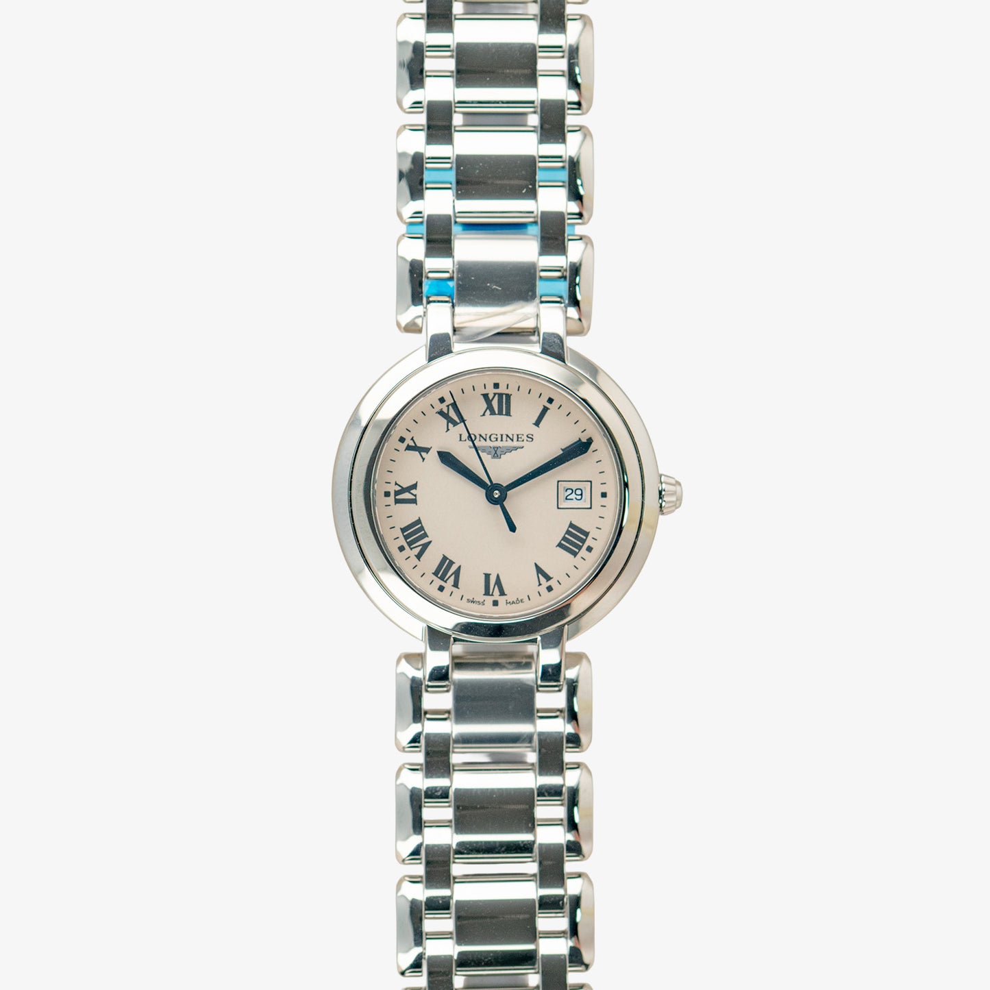 Longines PrimaLuna Quartz Silver Dial Date 30mm