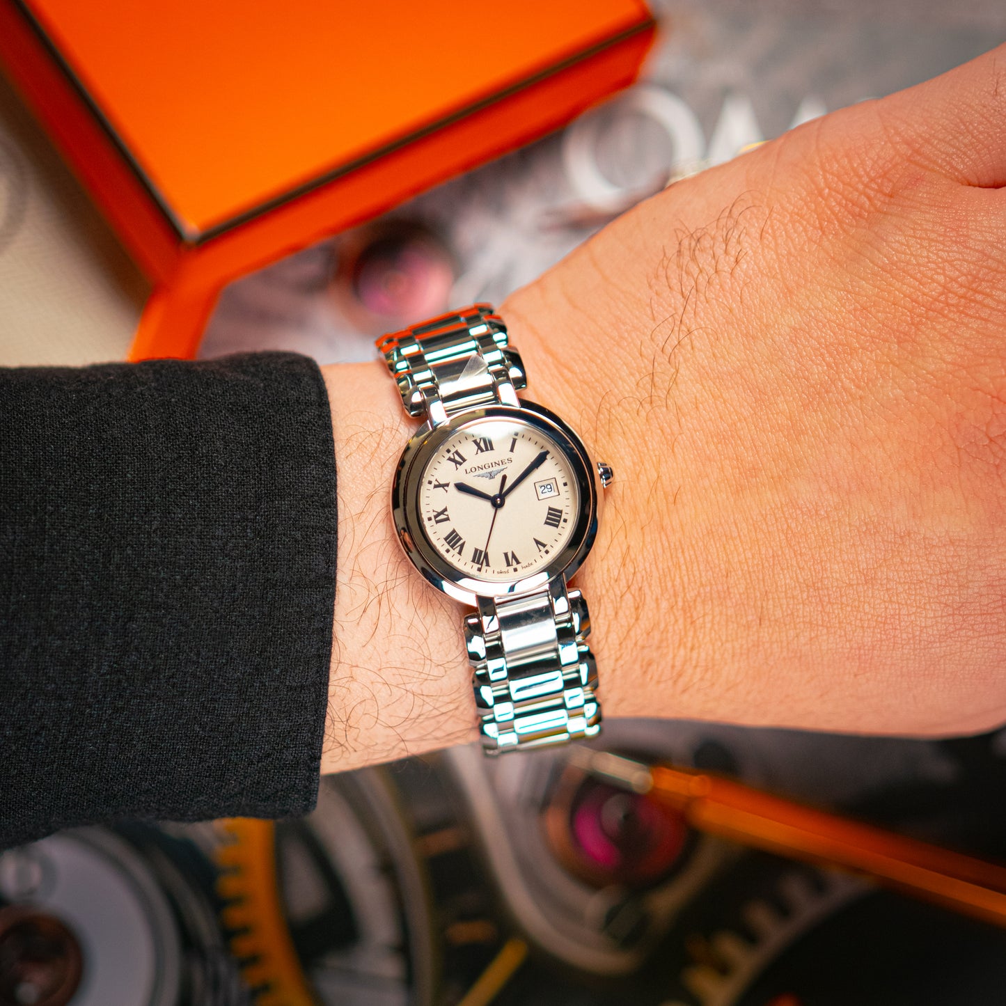 Longines PrimaLuna Quartz Silver Dial Date 30mm