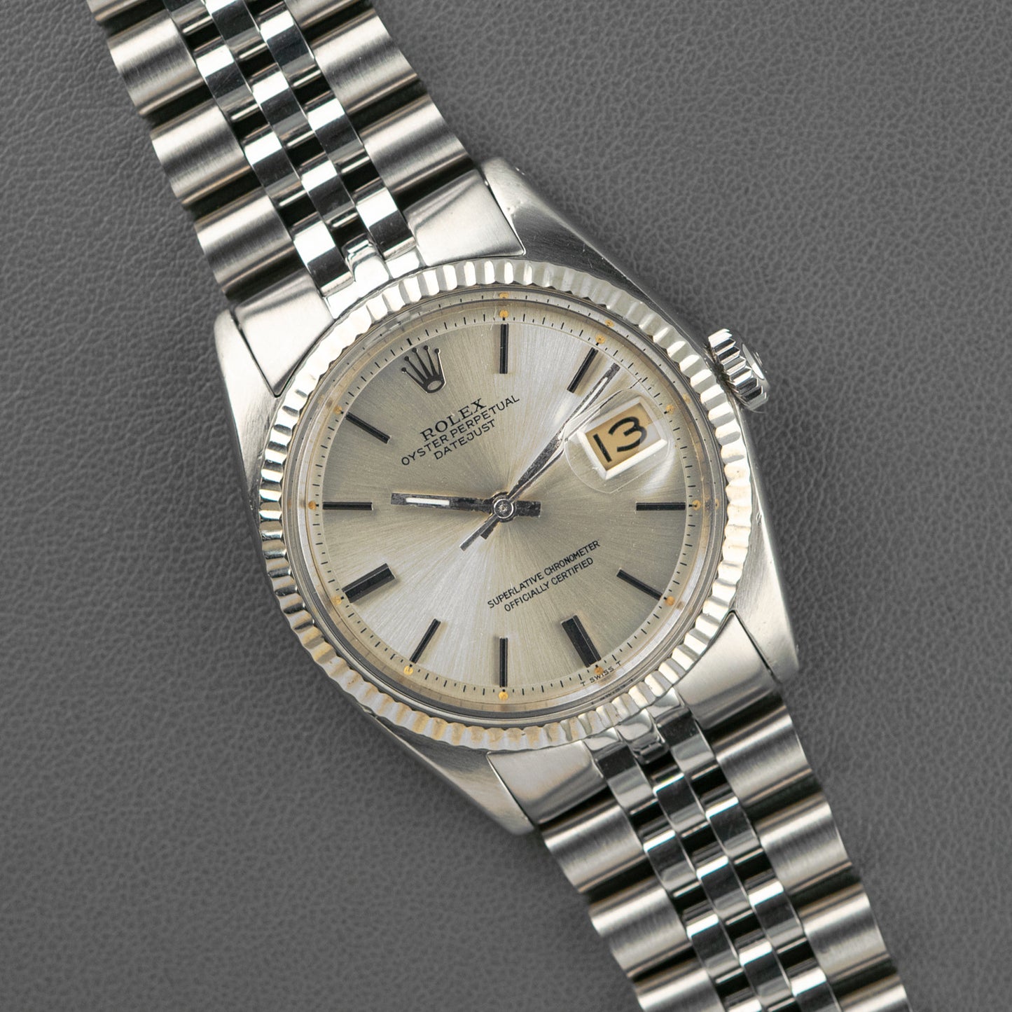 Rolex Datejust 1601 Silver Dial Fluted Bezel 36mm