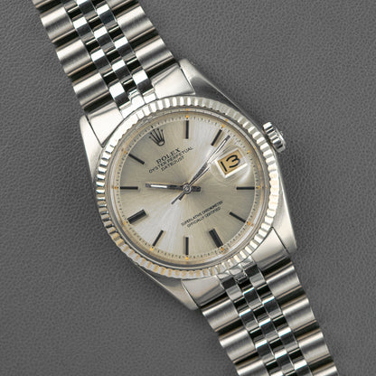 Rolex Datejust 1601 Silver Dial Fluted Bezel 36mm