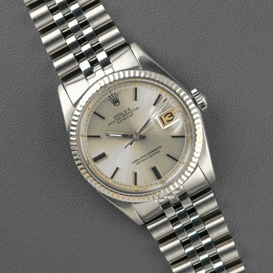 Rolex Datejust 1601 Silver Dial Fluted Bezel 36mm