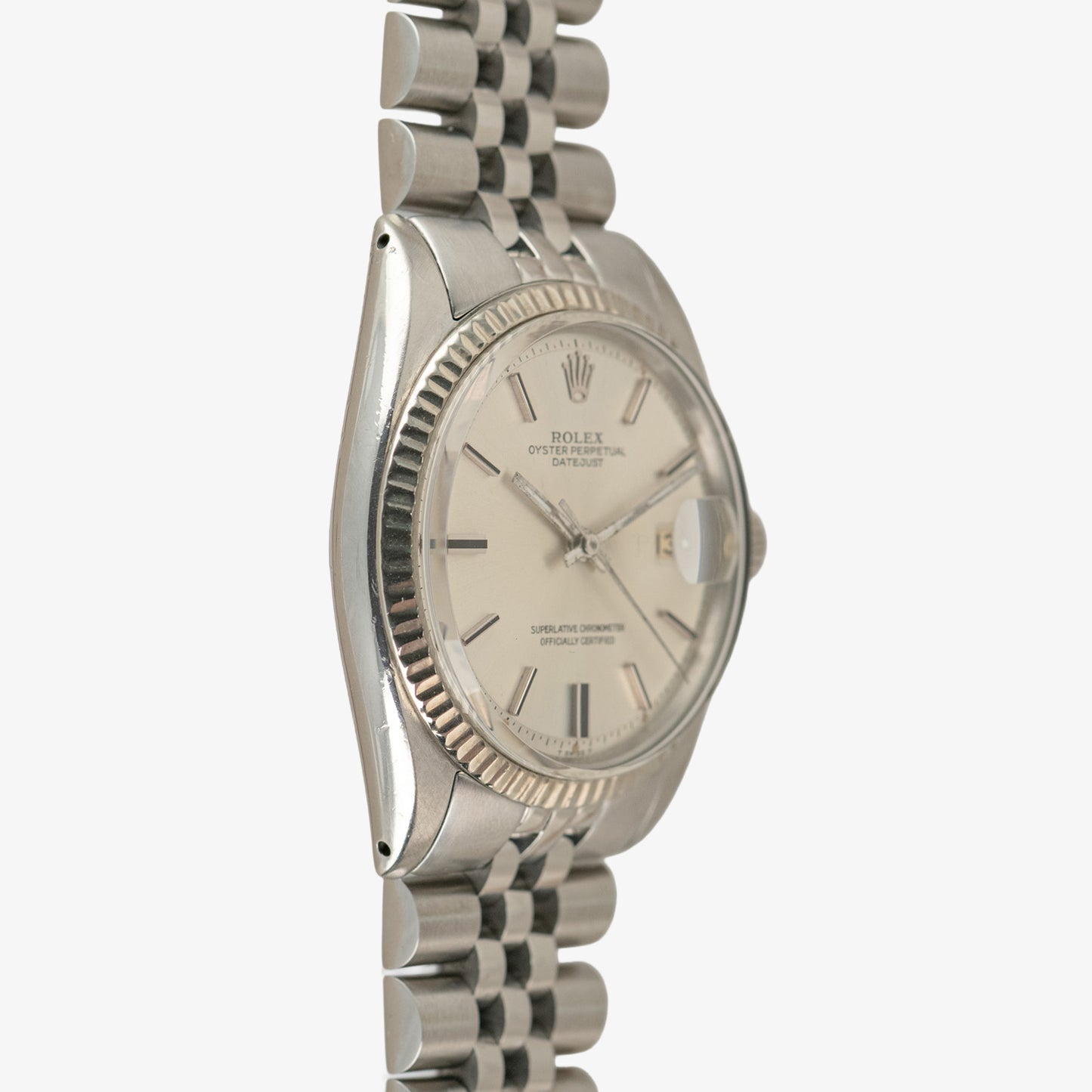 Rolex Datejust 1601 Silver Dial Fluted Bezel 36mm