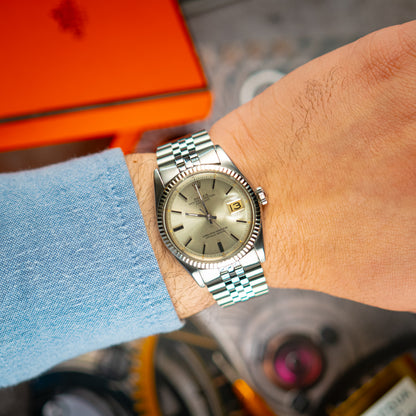Rolex Datejust 1601 Silver Dial Fluted Bezel 36mm