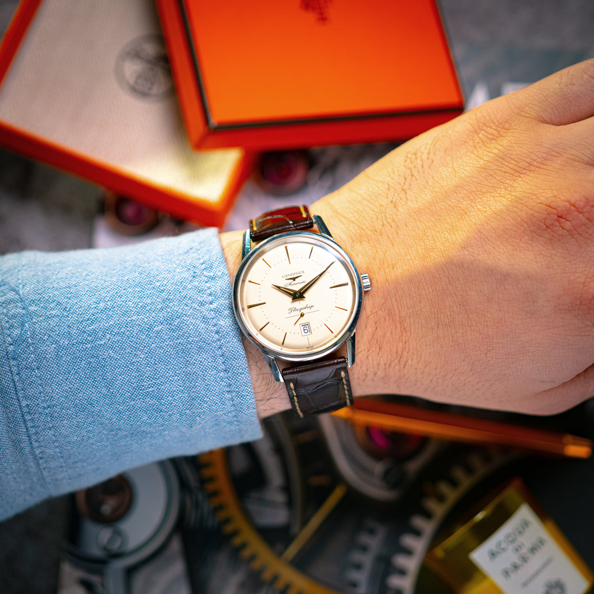 Longines Flagship Heritage Automatic Beige Dial 38.5mm