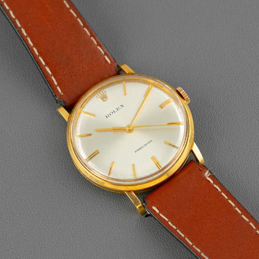 Rolex Precision 9659 Vintage 18k Yellow Gold 34mm
