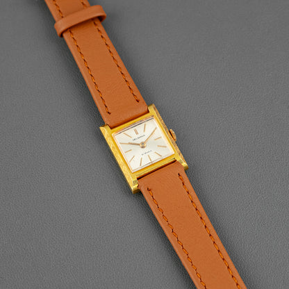 Delbana Tank Vintage Lady Gold 18k Silver Dial 18mm