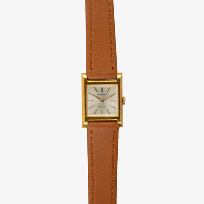 Delbana Tank Vintage Lady Gold 18k Silver Dial 18mm