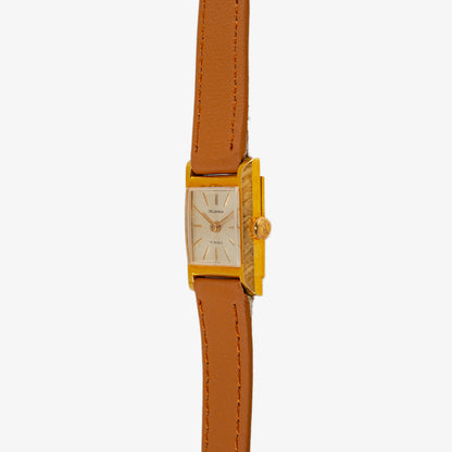 Delbana Tank Vintage Lady Gold 18k Silver Dial 18mm
