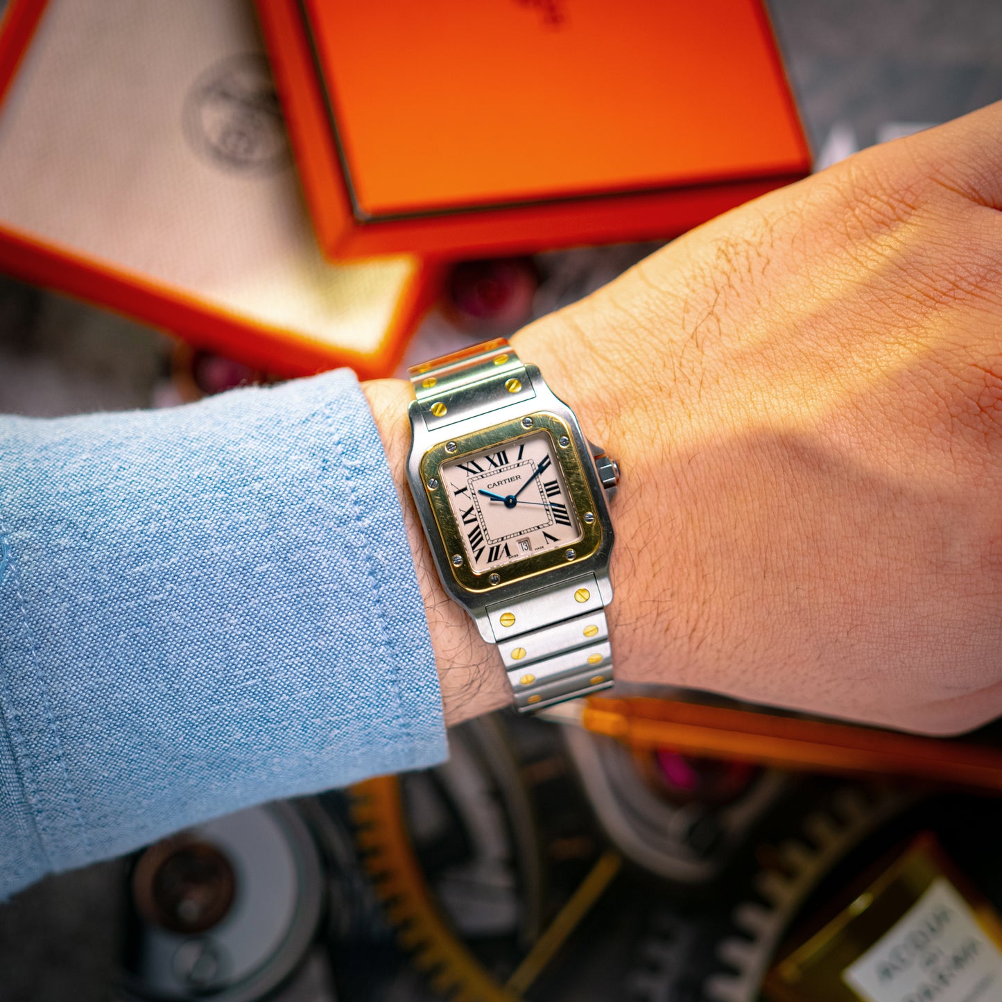 Cartier Santos Galbée 1566 Two-Tone Date 29mm