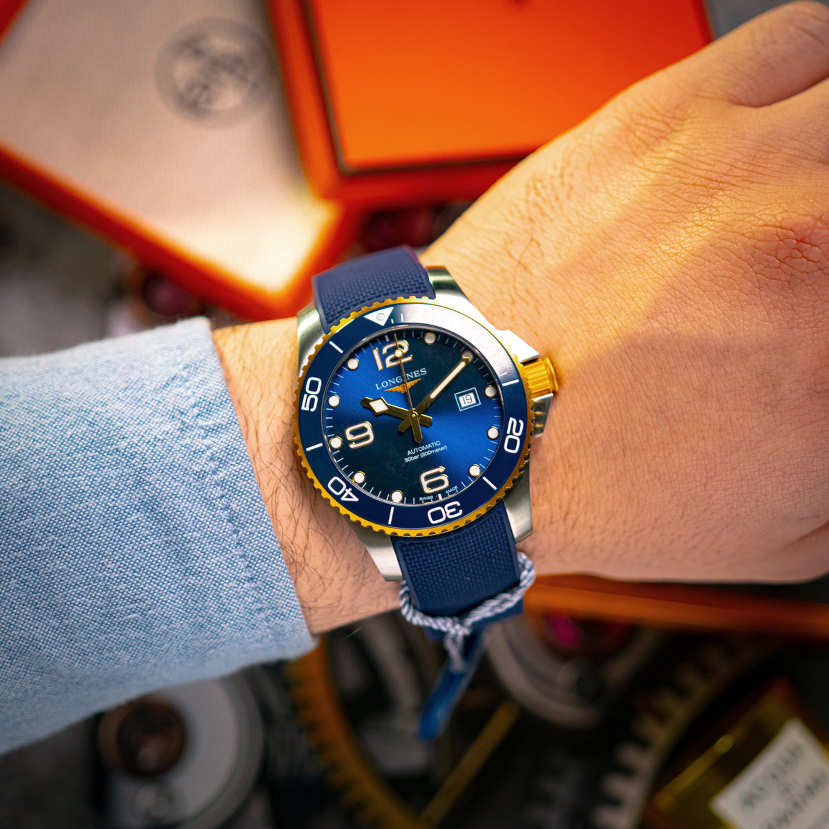 Longines HydroConquest Ceramic Two-Tone Blue Dial 43mm